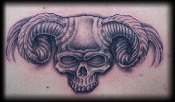 Looking for unique  Tattoos? Horned skull
